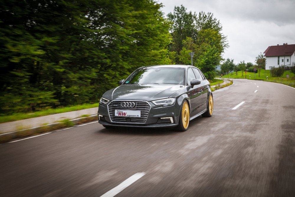 KW Gewindefahrwerk  V3 Inox (mit Druck- & Zugstufendämpfung) für Audi A3 Typ 8V (Sportback) Ø 50mm, für Mehrlenker HA, ohne elektr. Dämpferregelung